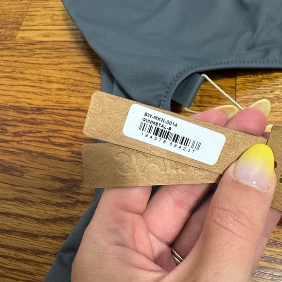 NWT SKIMS Swim One Shoulder Monokini gunmetal Gray Size small - Picture 3 of 9